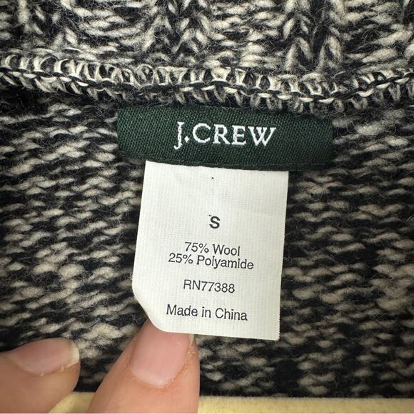 J Crew Vintage Black Marled Wool Cardigan Sweater Mens S Preppy Cozy Warm Button - Picture 3 of 10